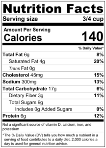 Recipe of the Week – Amish Oatmeal 2 NutritionLabel 3 216x300 1